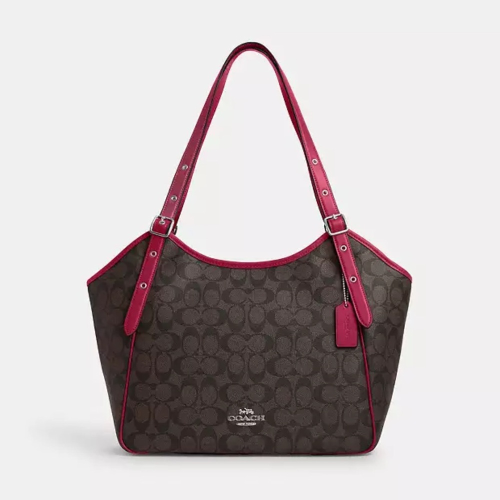 NWT Coach MEADOW SHOULDER BAG IN SIGNATURE CANVAS